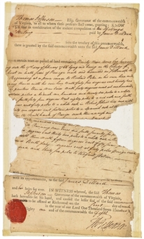1781 Thomas Jefferson Signed Land Grant Document (Beckett)